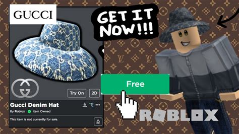 how to get the gucci hat on roblox|gucci denim wide brim hat.